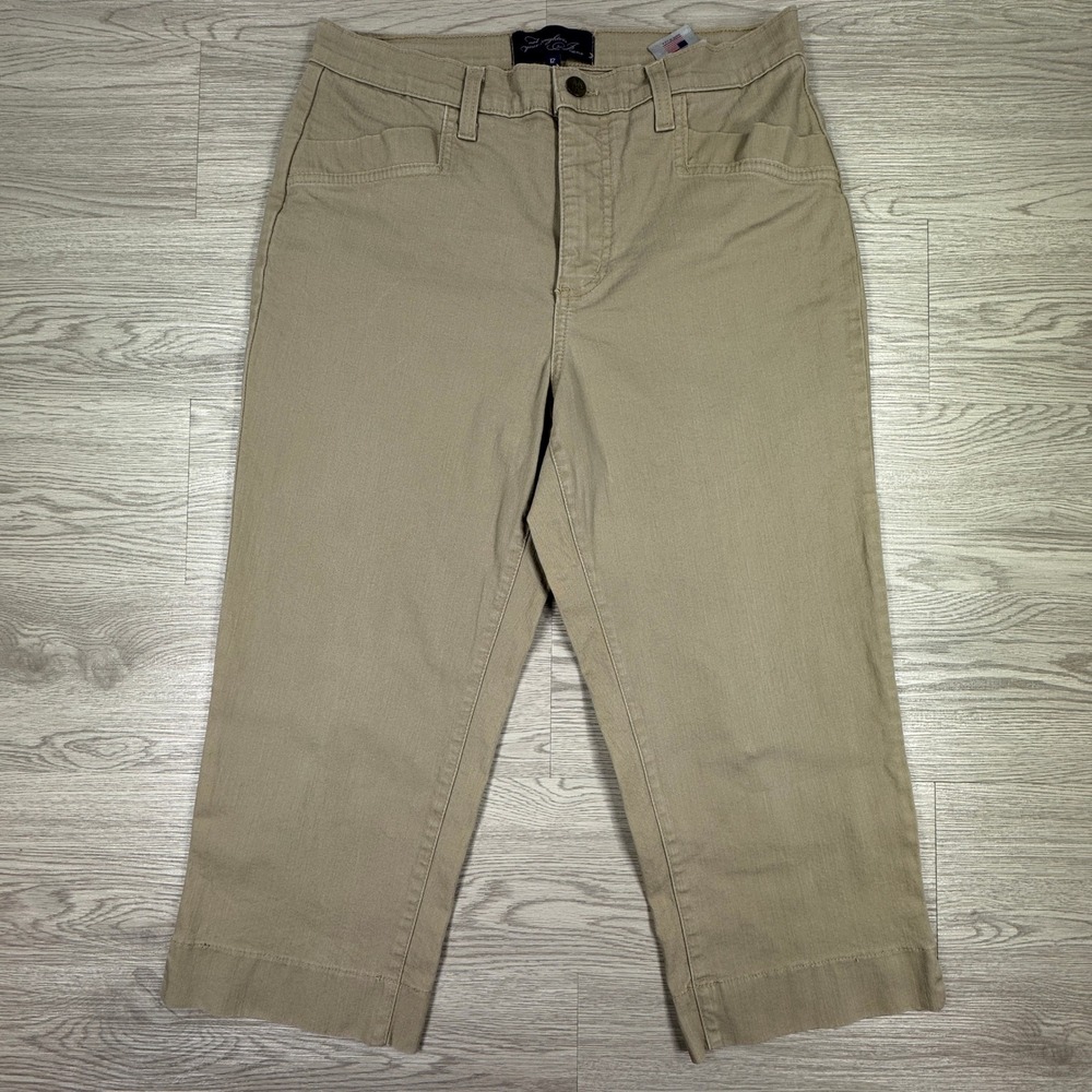 NYDJ Women's Crop Pants Not Your Daughter's‎ Jeans Khaki Tan 12 Stretch Casual